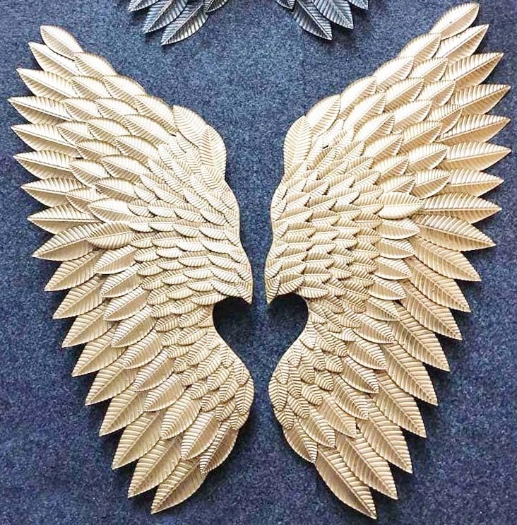 MK Craft And Decor Home Decor Metal Angel Wings Set Of 2 [Size of